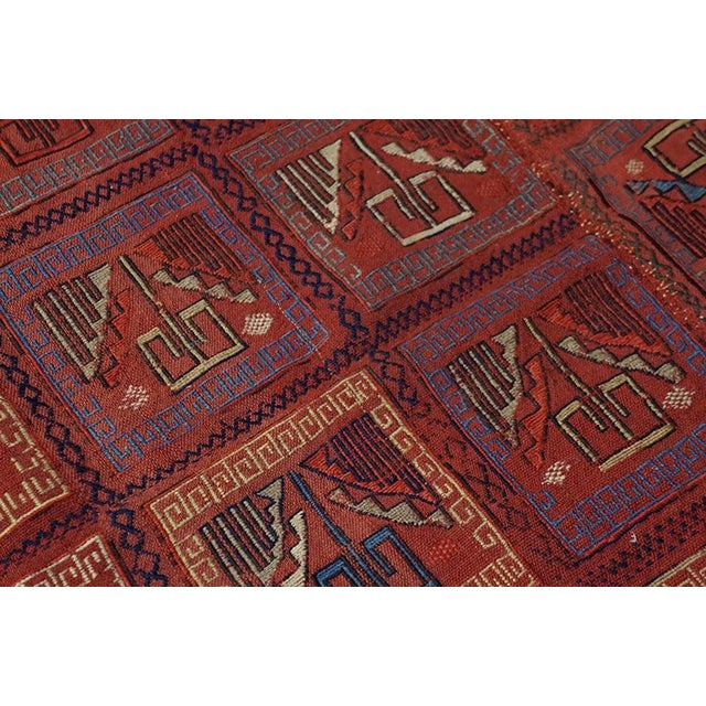 1870s Red Geometric Antique Caucasian Verneh Flat-Weave Rug 5'8" X 6'4" Wool Carpet For Sale - Image 14 of 18