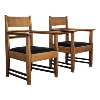 Vintage Dutch Art Deco Armchairs for L.O.V. Oosterbeek, 1930s, Set of 2 For Sale