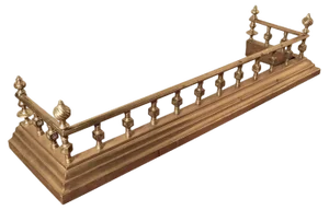 Large 19th Century Heavy Brass Fender, 1870s