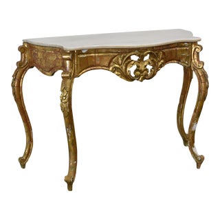 Antique Gilt Wood Console For Sale