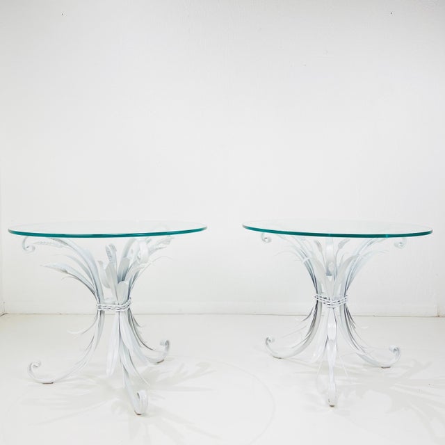 Mid-Century Modern Coco Chanel Style Sheaf of Wheat Side Tables - A Pair For Sale - Image 3 of 9