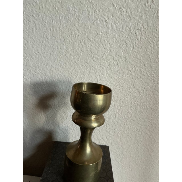 Vintage Brass Sculptural Chalice For Sale - Image 4 of 6
