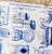 Mid-Century Modern Vintage Novelty Decor Fabric Blue & White Chair Motif Upholstery Designer 8 Continuous Yards For Sale - Image 3 of 6