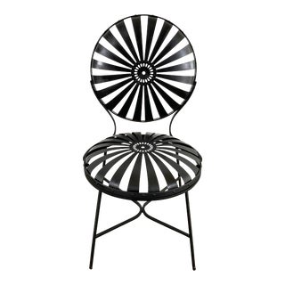 Antique Francois Carre Black Sunburst Garden Chair For Sale