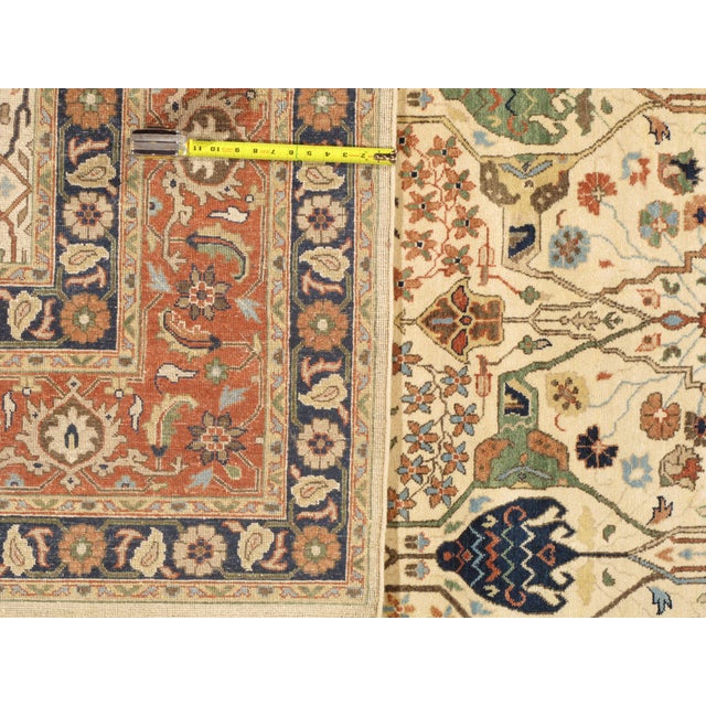 Textile Pasaragd DC Ivory Color Fine Hand Knotted Persian Heriz Design Rug For Sale - Image 7 of 8