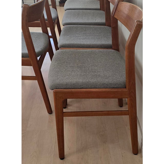 Erik Buch Set of Six Authentic Danish Modern Teak Dining Chairs, Made in Denmark Circa 1960s For Sale - Image 4 of 6