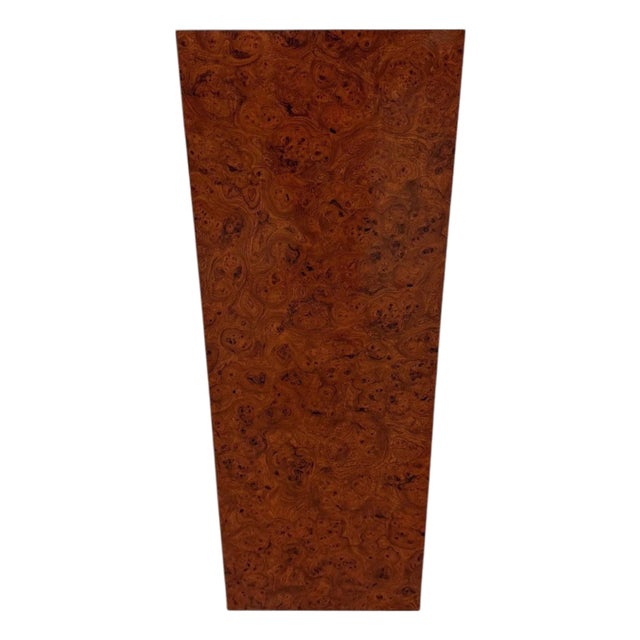Post-Modern Laminated Burled Wood Pedestal For Sale