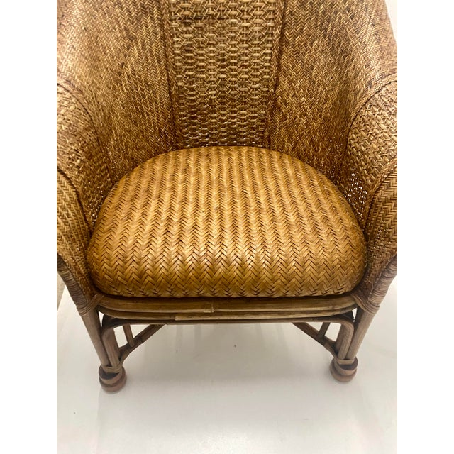 Wood 90s Bamboo Arm Chairs Attributed to Ralph Lauren Only One . For Sale - Image 7 of 12
