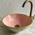 Contemporary White & Pink Ceramic Sink With 14k Gold Rim Vessel Round Sink Bowl With Drain For Sale - Image 3 of 7