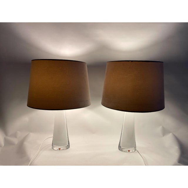 Glass Mid-Century Model 1566 Table Lamps by Carl Fagerlund for Orrefors, Set of 2 For Sale - Image 7 of 12