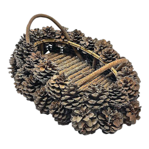 Vintage Pine Cone Basket