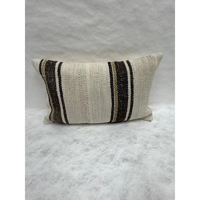 Turkish Hemp Pillow Cushion Natural Beige Black Pillow Cushion Cover 16" x 24" #30102 Enhance your home decor with our...