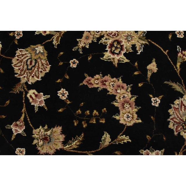 2020s Tabriz Rug 8’6” X 11’9” Black Wool/Silk Traditional Hand-Knotted Oriental Carpet For Sale - Image 5 of 15