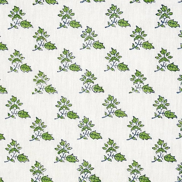 Don't let this easy, breezy pattern fool you: Each sprig motif is carefully stamped by hand twice to produce a deceptively...