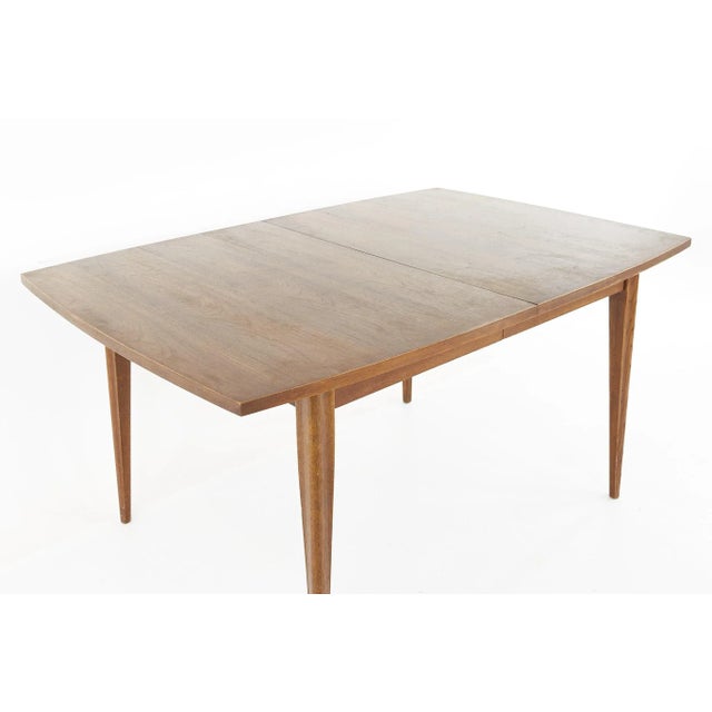 Broyhill Brasilia Mid Century Walnut Dining Table With 1 Leaf For Sale - Image 9 of 13