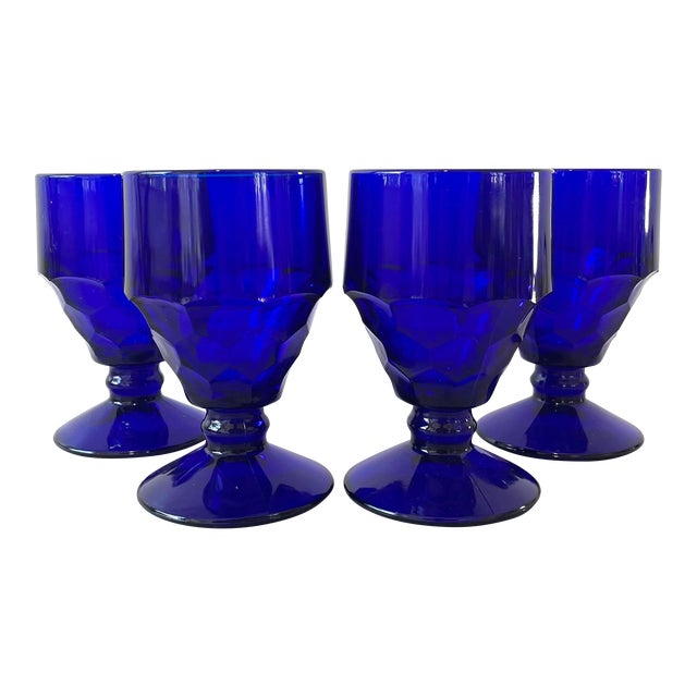 Vintage Hollywood Regency Cobalt Blue Cocktail Glasses Chairish