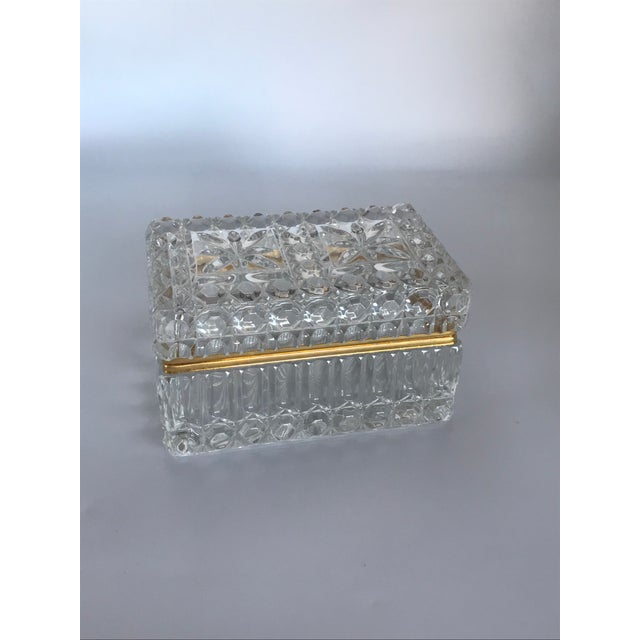 Vintage Crystal Glass Hinged Trinket Box Chairish
