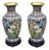 Vintage Chinese Cloisonné Porcelain Enamel Figural Crane and Deer Vase - A Pair For Sale