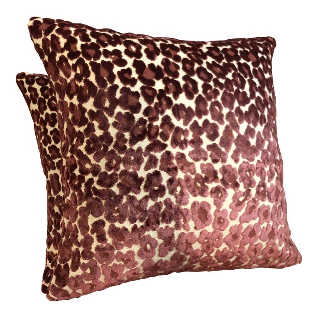 Lee Sofa Oscar De La Renta Cut Velvet Pillow Covers- a Pair For Sale