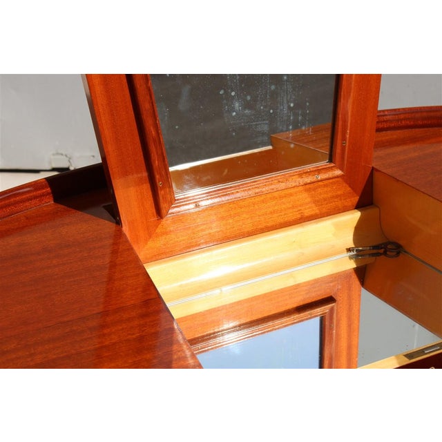 Curved Dressing Table with Stool by Paolo Buffa for Ducrot, 1950s, Set of 2 For Sale - Image 6 of 18