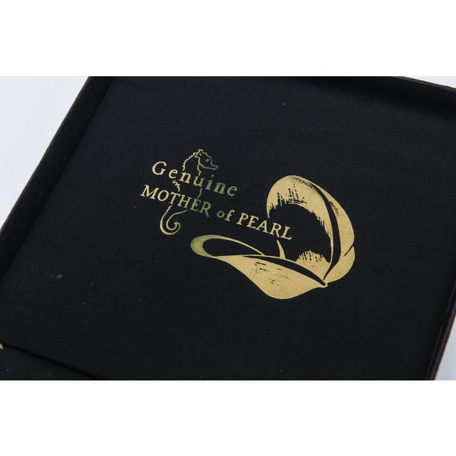 Vintage Genuine Mother of Pearl , Metal and Stainless Steel Appetizer or Cheese Knives Set of 8 For Sale - Image 11 of 12