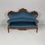 1930s Italian Louis XVI Style Wood and Blue Striped Fabric Sofa, 1930s For Sale - Image 5 of 11