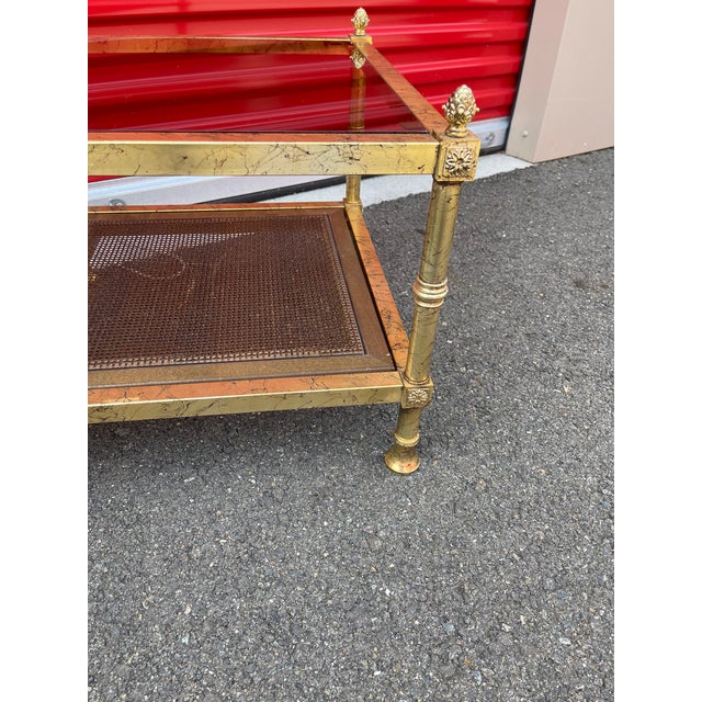 Maison Jansen Maison Jansen Attribution Set of Two Tables Cane Gilt Veining For Sale - Image 4 of 15