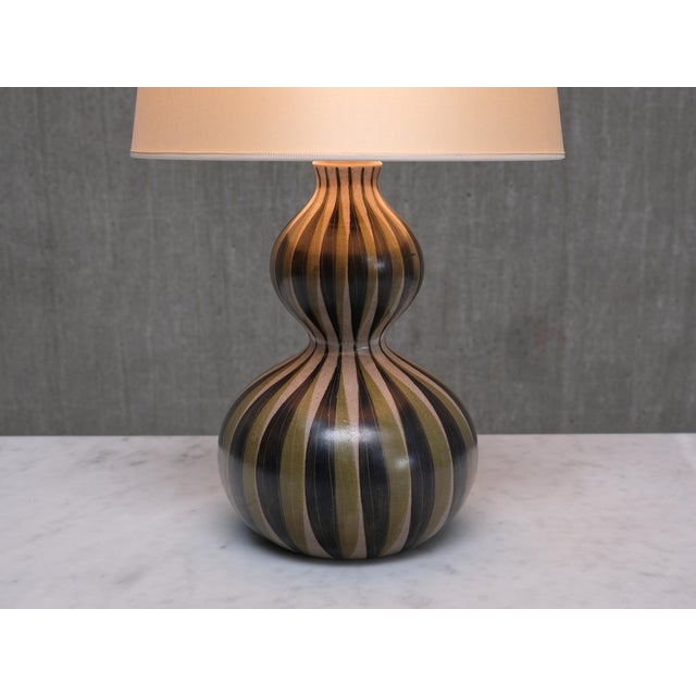 Hand-Painted Ceramic Table Lamp from Eva & Johannes Andersen, Denmark, 1950s For Sale - Image 11 of 13