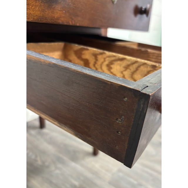 Antique Primitive Work Table Sewing Stand Desk For Sale - Image 10 of 16