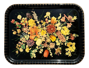 Large Black Papier-Mâché Tray, France, 1970