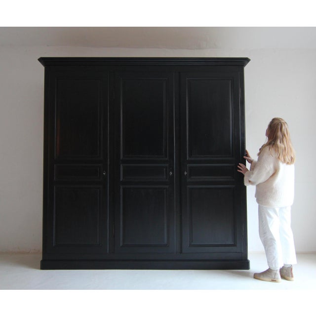 Large Vintage Black Wardrobe For Sale - Image 3 of 18
