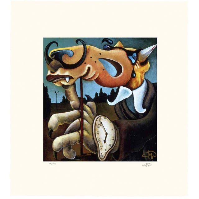 2000 - 2009 Markus Pierson "Art History Coyote Portraits of Magritte and Dali" 2 on Canvas For Sale - Image 5 of 6