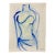 Contemporary Original Drawing by Auker, Blue Evening Gown For Sale