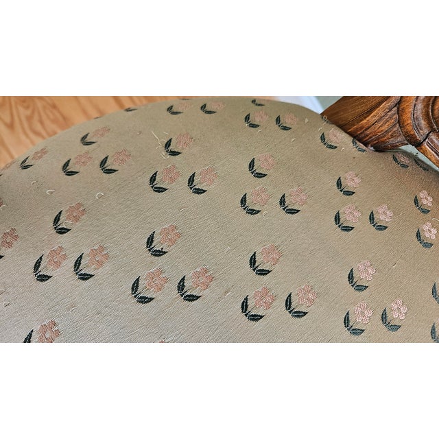 1940s Carved French Louis XV Armchair with Delicate, Floral Pattern For Sale - Image 10 of 12