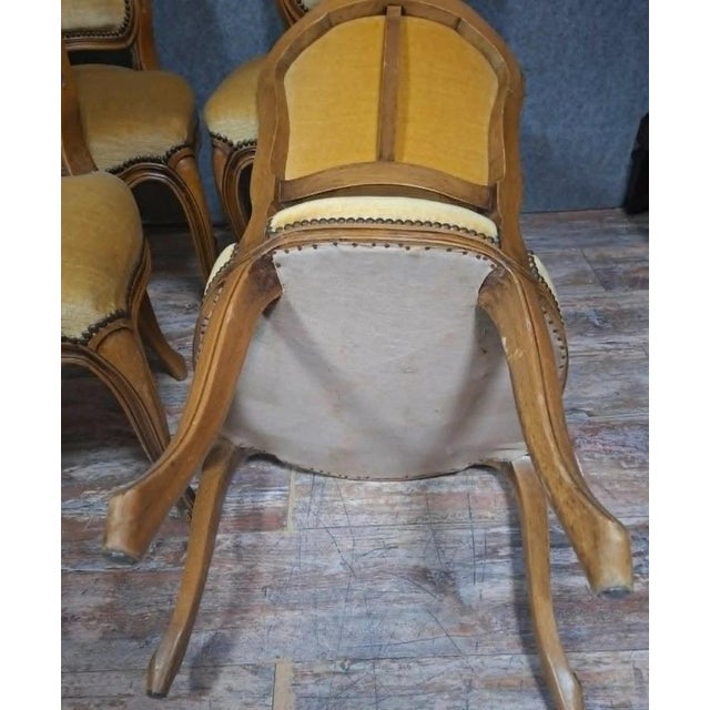 Antique Louis XV Style Chairs in Carved and Ground Wood, Set of 4 For Sale - Image 3 of 10