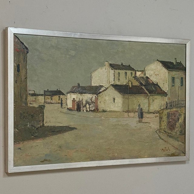 Mid 20th Century Mid Century Israeli Village Landscape Oil Painting by Ori Reisman (1924–1991) For Sale - Image 5 of 18