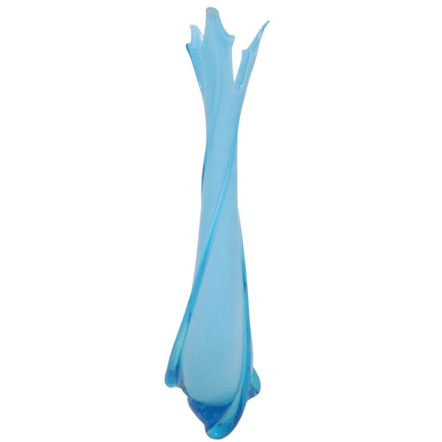 Mid Century Murano Swung Art Glass Vase by Cristalleria Fratelli Betti C 1970's For Sale In New York - Image 6 of 10