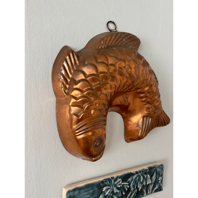 French Country Vintage French Country Copper Fish Mold For Sale - Image 3 of 6