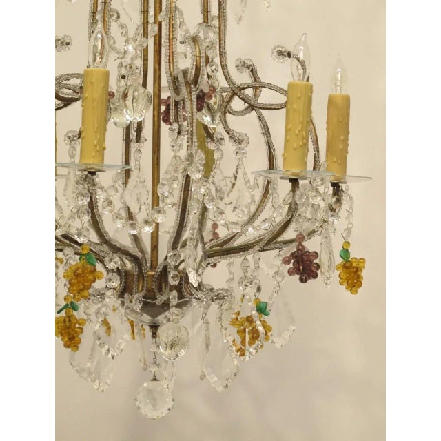 Italian Beaded Glass Chandelier For Sale In San Francisco - Image 6 of 9