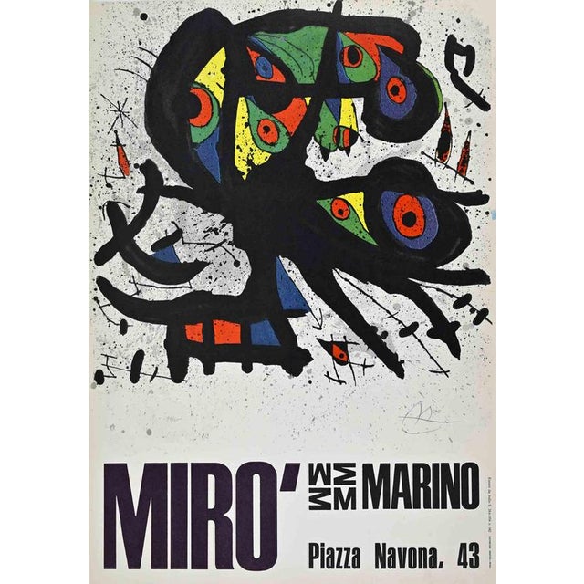 "Miró Exhibition Poster " is a vintage offset poster realized after Joan Miró in 1971, in occasione of the Artist's...