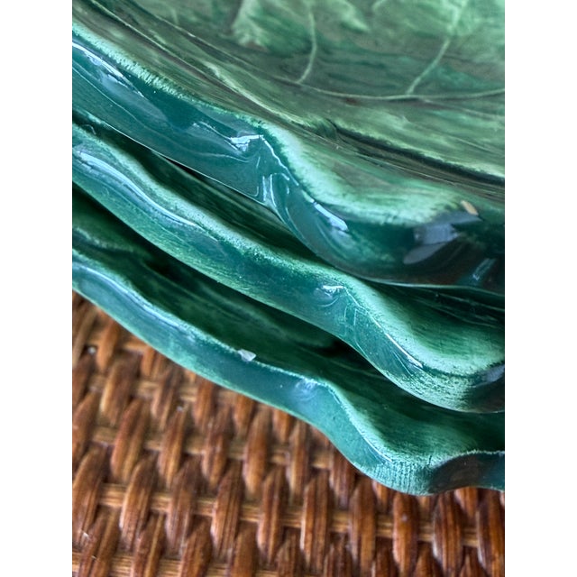 Vetri Vietri Italian Foglia Fresca Layered Leaf Salad Plates — Set of 4 For Sale - Image 4 of 12