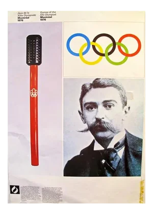 1976 Montreal Olympic Poster, Double-Sided, Pierre De Coubertin/Physical Conditioning - Cojo