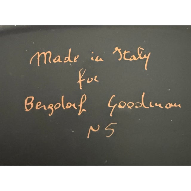 An exceptionally charming mid-century Italian hand-painted tole wastebasket, created in Italy for Bergdorf Goodman, New...