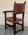 19th Century Spanish Colonial Altar Carved Armchair With Leather Seat and Back For Sale - Image 4 of 10
