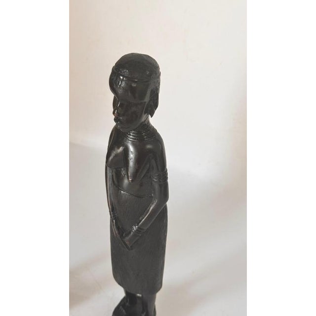 African Sculptures in Heavy Hardwood, Set of 2 For Sale - Image 6 of 15