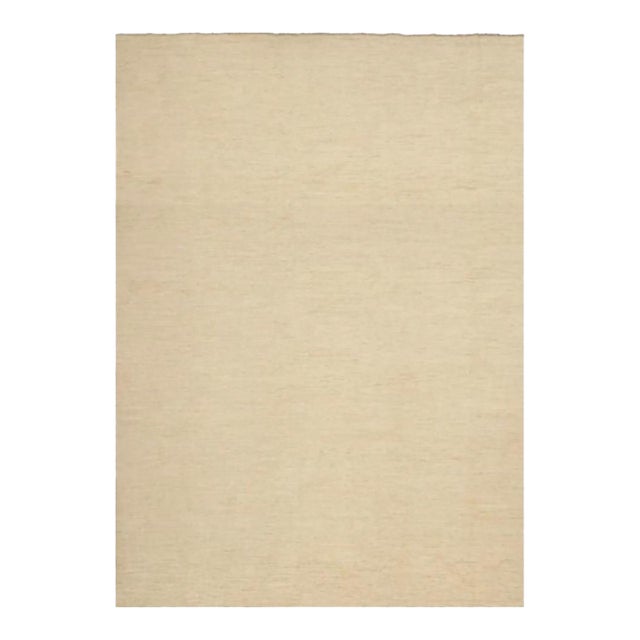 Rug & Kilim’s Contemporary Textural Solid Rug in Beige -10x14 For Sale