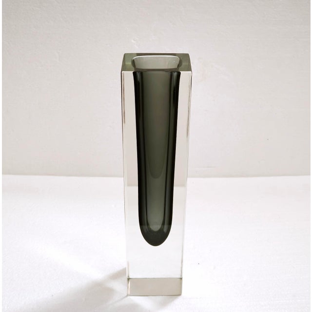 An exceptional Murano Sommerso art glass vase attributed to the Mandruzzato glassworks, handcrafted in Murano, Italy,...