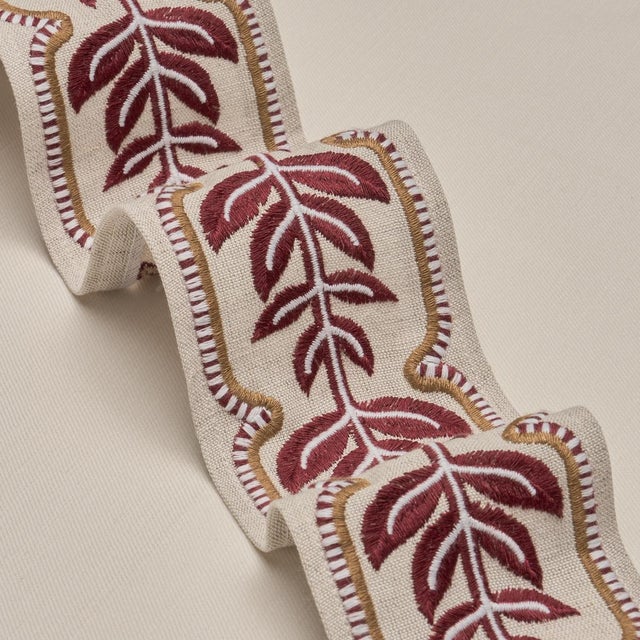 Traditional Sample - Schumacher High Line Tape Trim In Merlot For Sale - Image 3 of 4