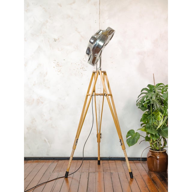 Hospital Surgical Spotlight Floor Lamp on Army Crutch Tripod from Heraeus Hanaulux London, 1990s For Sale - Image 9 of 18