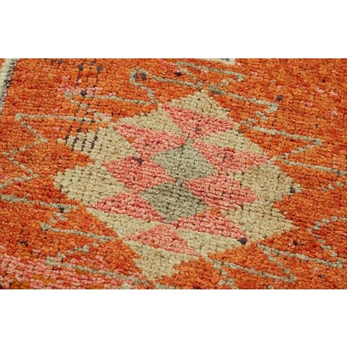Bohemian Orange Runner Rug For Sale - Image 5 of 7